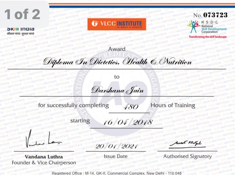 Diploma in Dietetics, Health & Nutrition